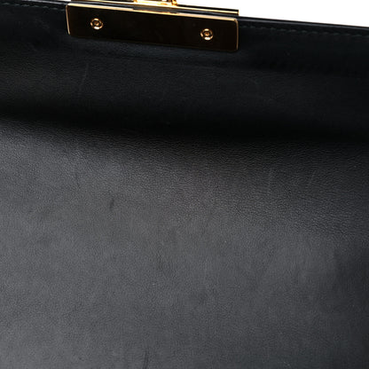 Gucci GG Supreme Monogram Small Padlock Bamboo Shoulder Bag Beige Black Cuir 12 of 13