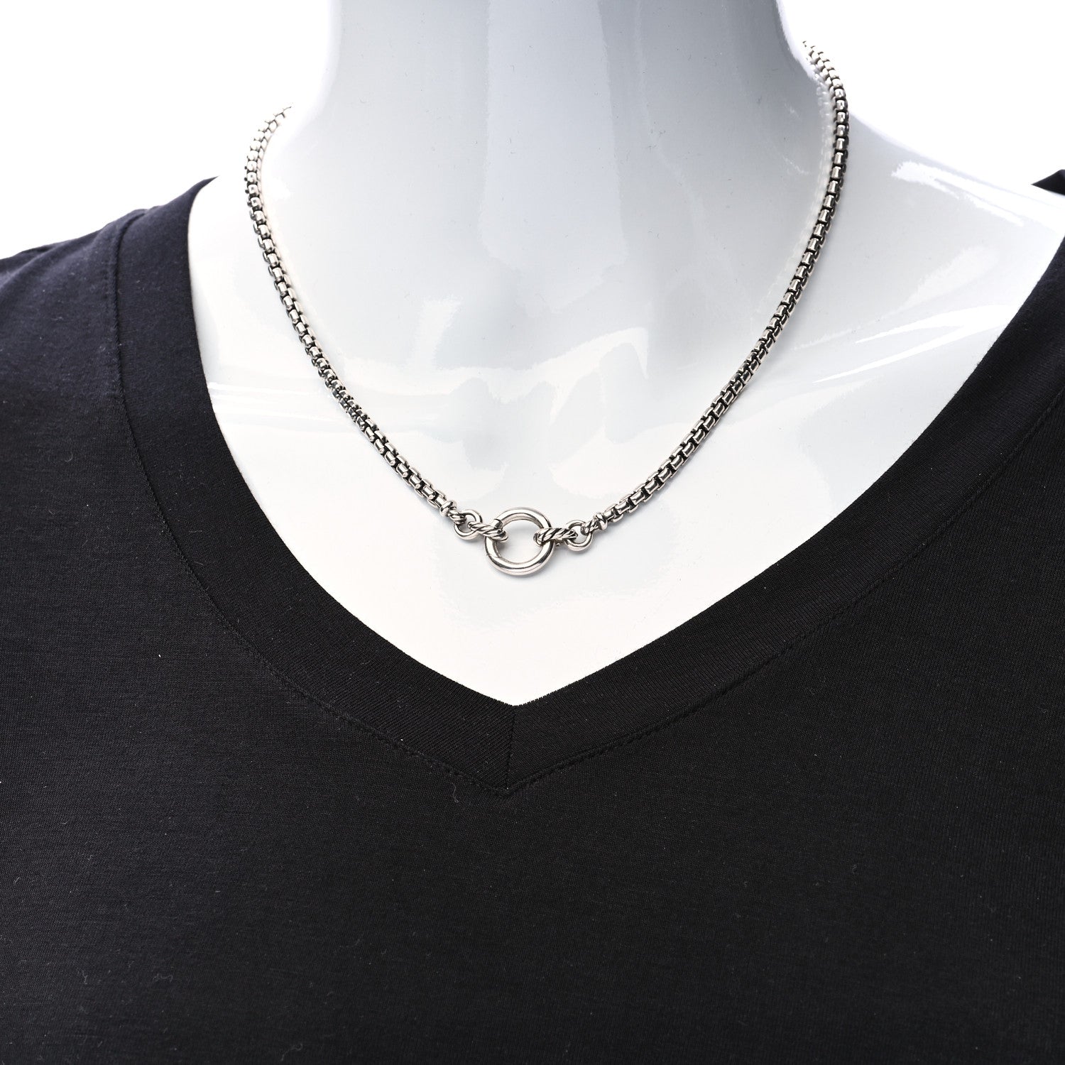David Yurman Sterling Silver Amulet Vehicle Box Chain Necklace 2 of 7