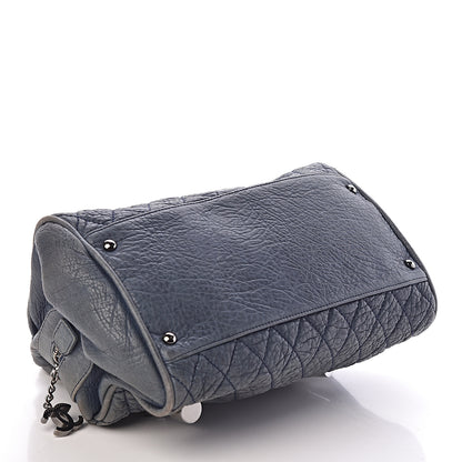 Chanel Distressed Lambskin Lady Braid Bowler Blue 4 of 10
