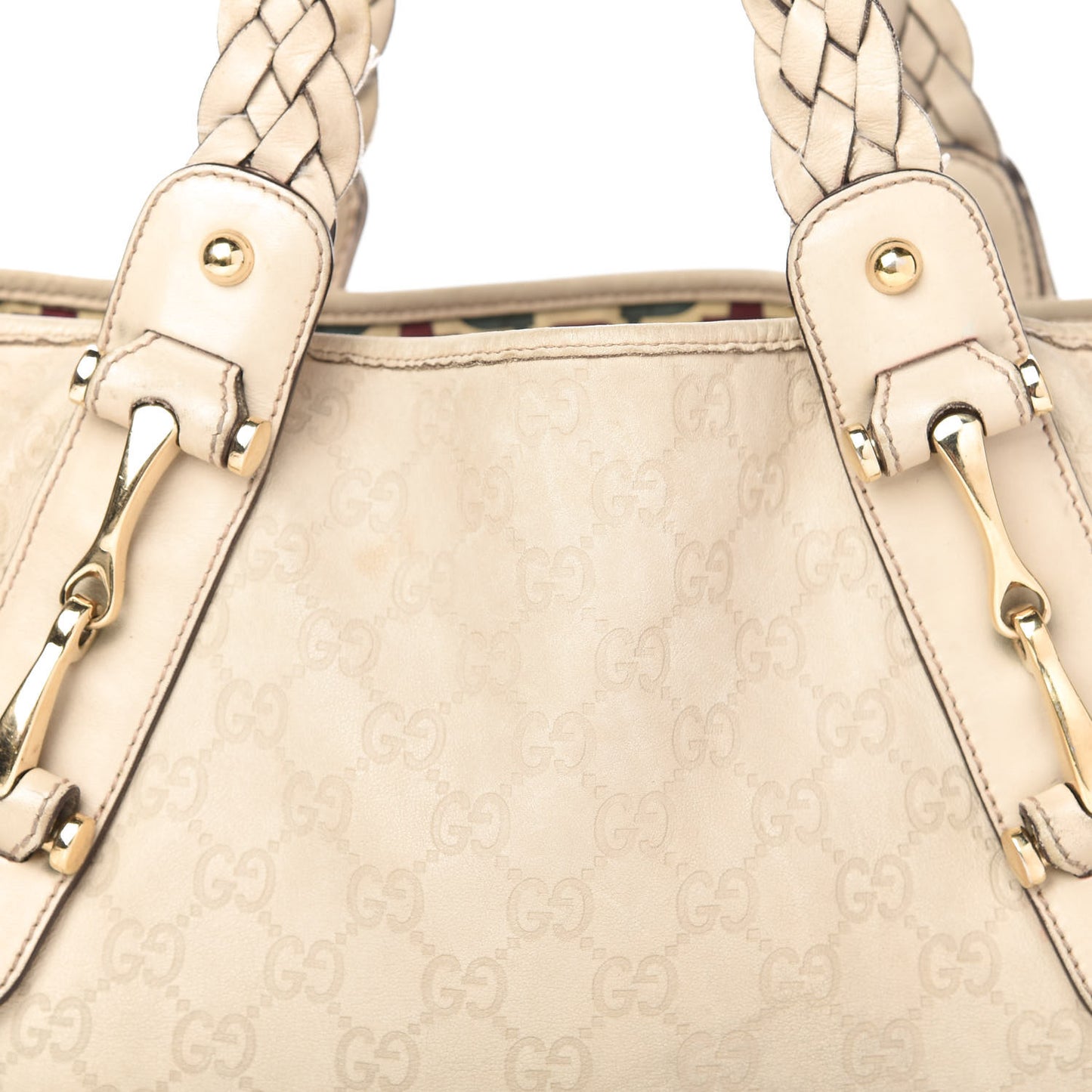 Guccissima Small Pelham Shoulder Bag Off White