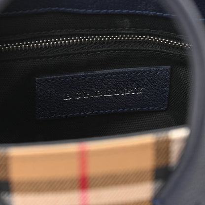 Burberry Goatskin Vintage Check Baby Banner Tote Regency Blue 6 of 9