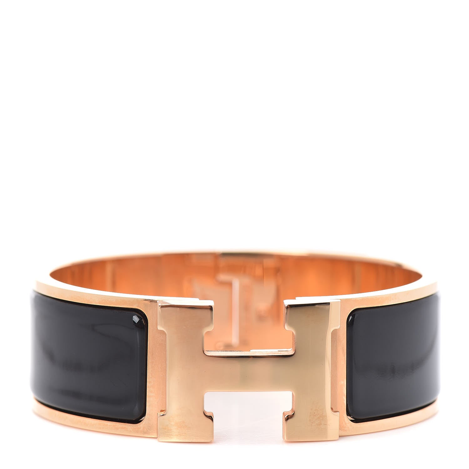 Hermes Enamel Wide Clic Clac H Bracelet PM Black 1 of 4