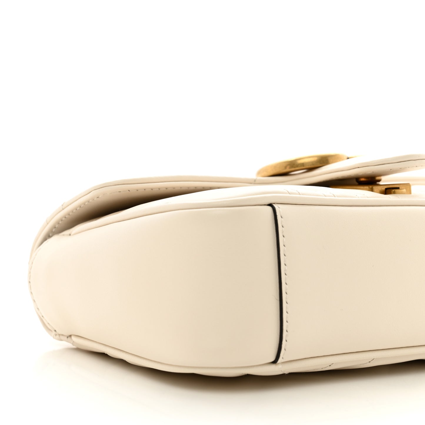 Calfskin Matelasse Mini GG Marmont Shoulder Bag White