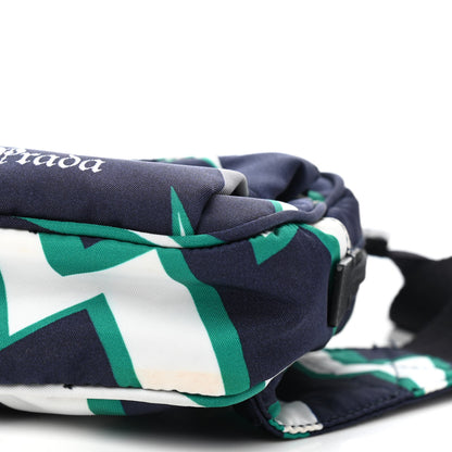 Prada X UNIVERSAL STUDIOS Tessuto Nylon Thunder Frankenstein Belt Bag Blu Smeraldo 9 of 9