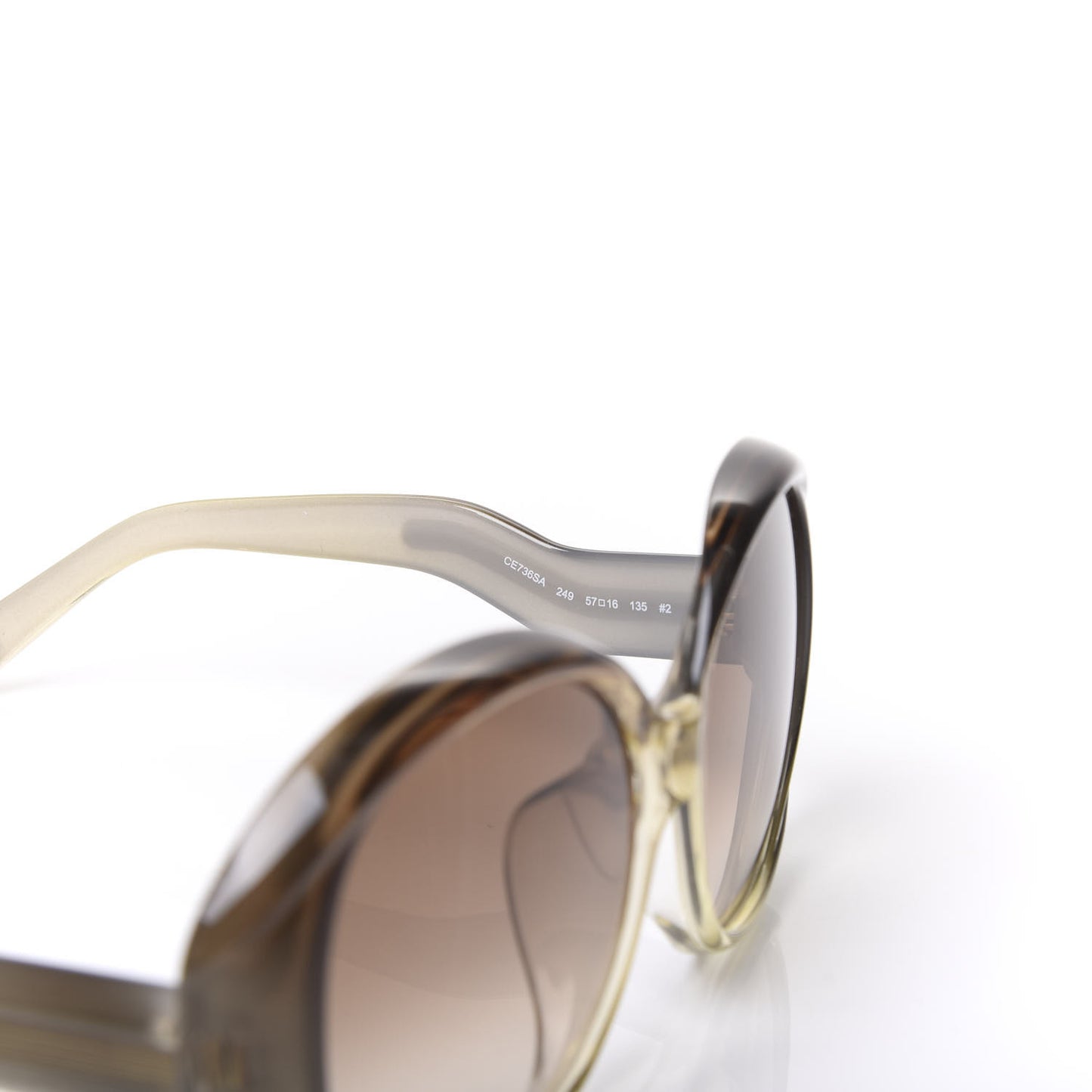 Oval Semi Transparent Qleo Sunglasses CE736SA Brown Sage