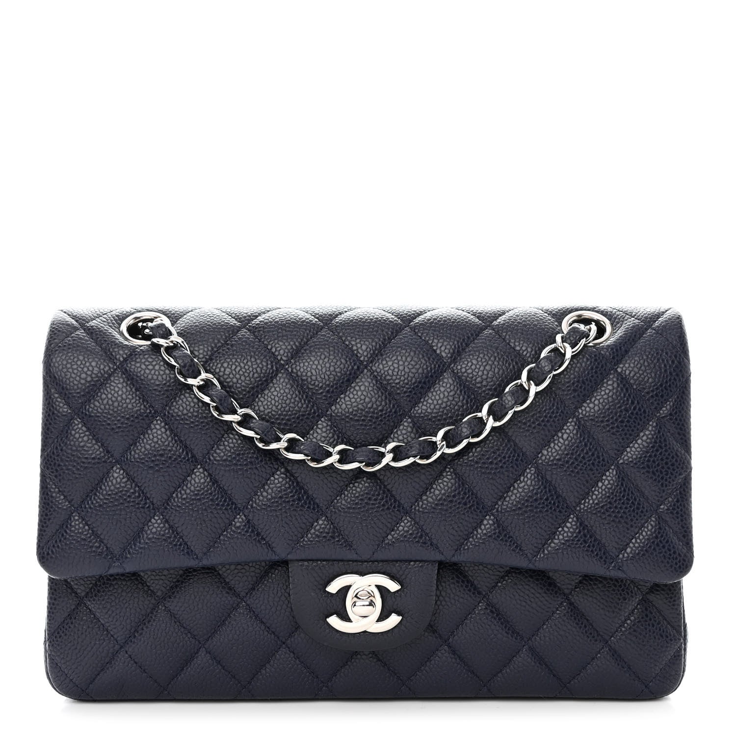 Chanel Caviar Quilted Medium Double Flap Navy 1 of 12