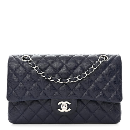 Chanel Caviar Quilted Medium Double Flap Navy 1 of 12