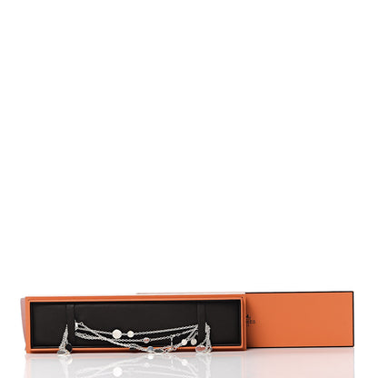 Hermes Sterling Silver 18K Rose Gold Confettis Long Necklace 80 5 of 5