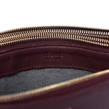 Celine Lambskin Large Trio Crossbody Bag Burgundy 10 of 11