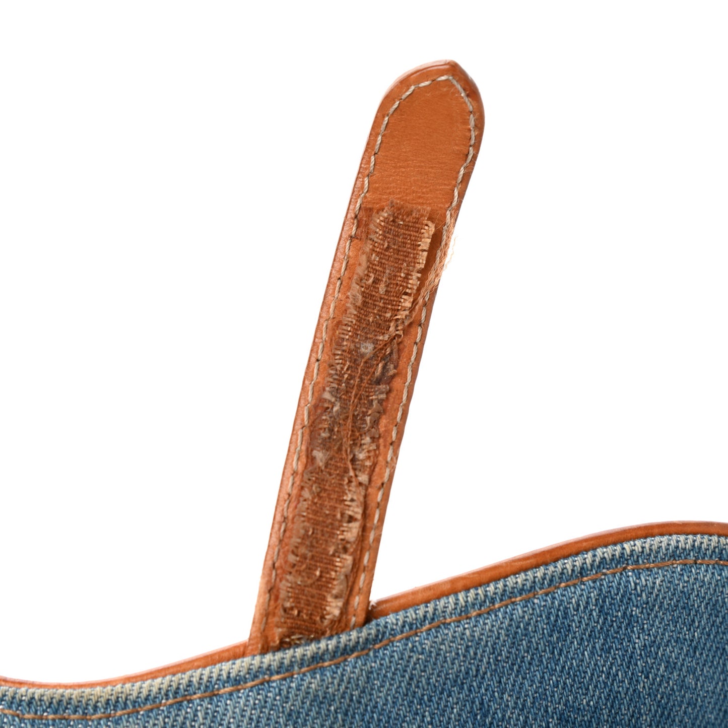 Denim Embroidered Saddle Bag Blue