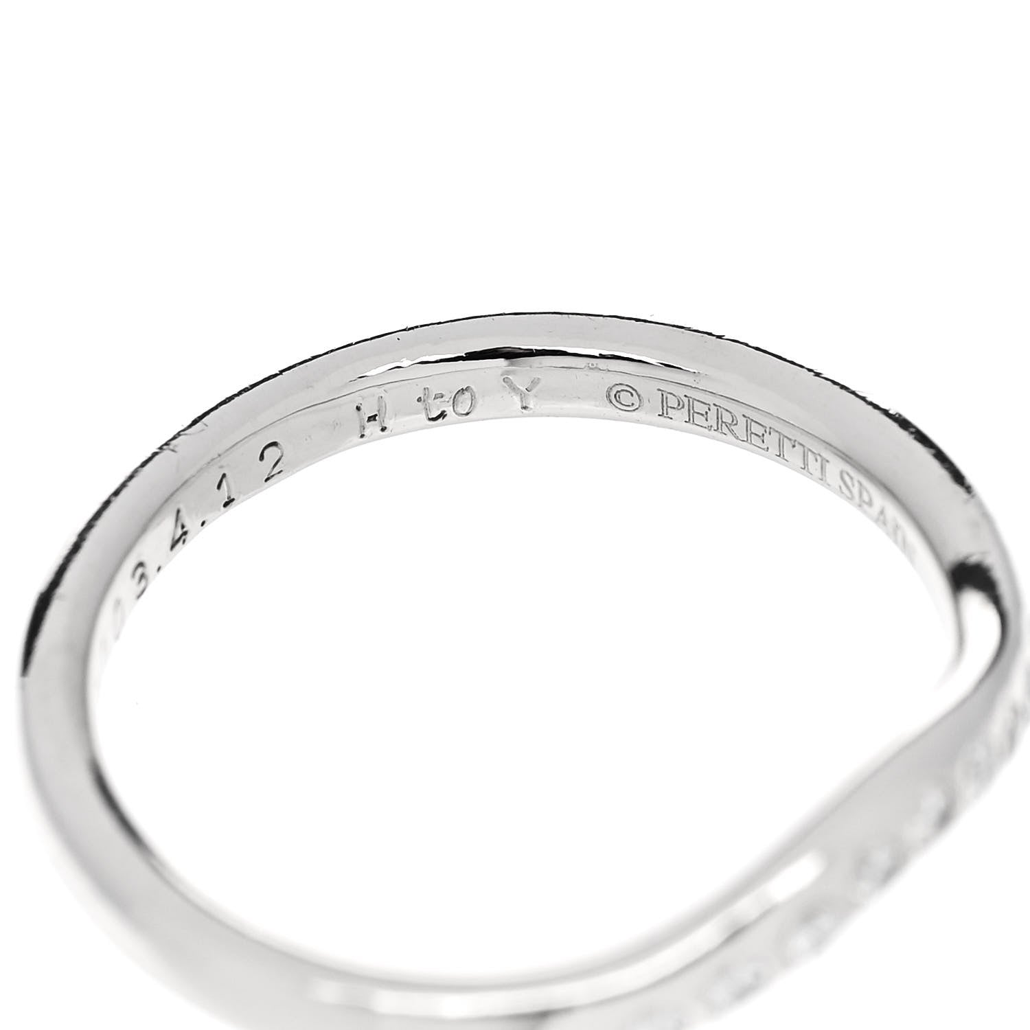 Tiffany Platinum Diamond Elsa Peretti Curved Wedding Band Ring 45 3.5 5 of 5