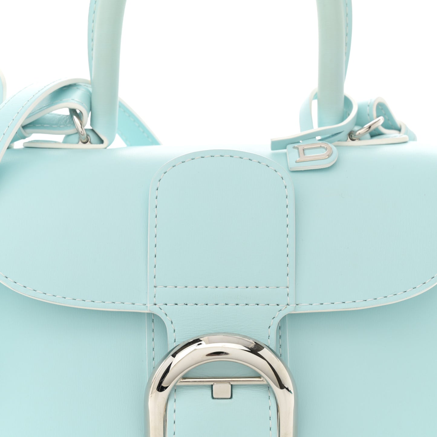Box Calfskin Mini Brillant Satchel Light Blue