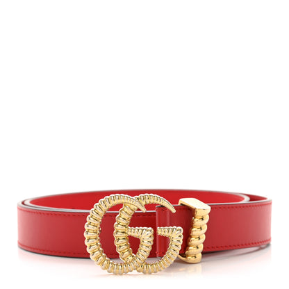Gucci Moon Calfskin Torchon Double G 25mm Belt 75 30 Hibiscus Red 1 of 4