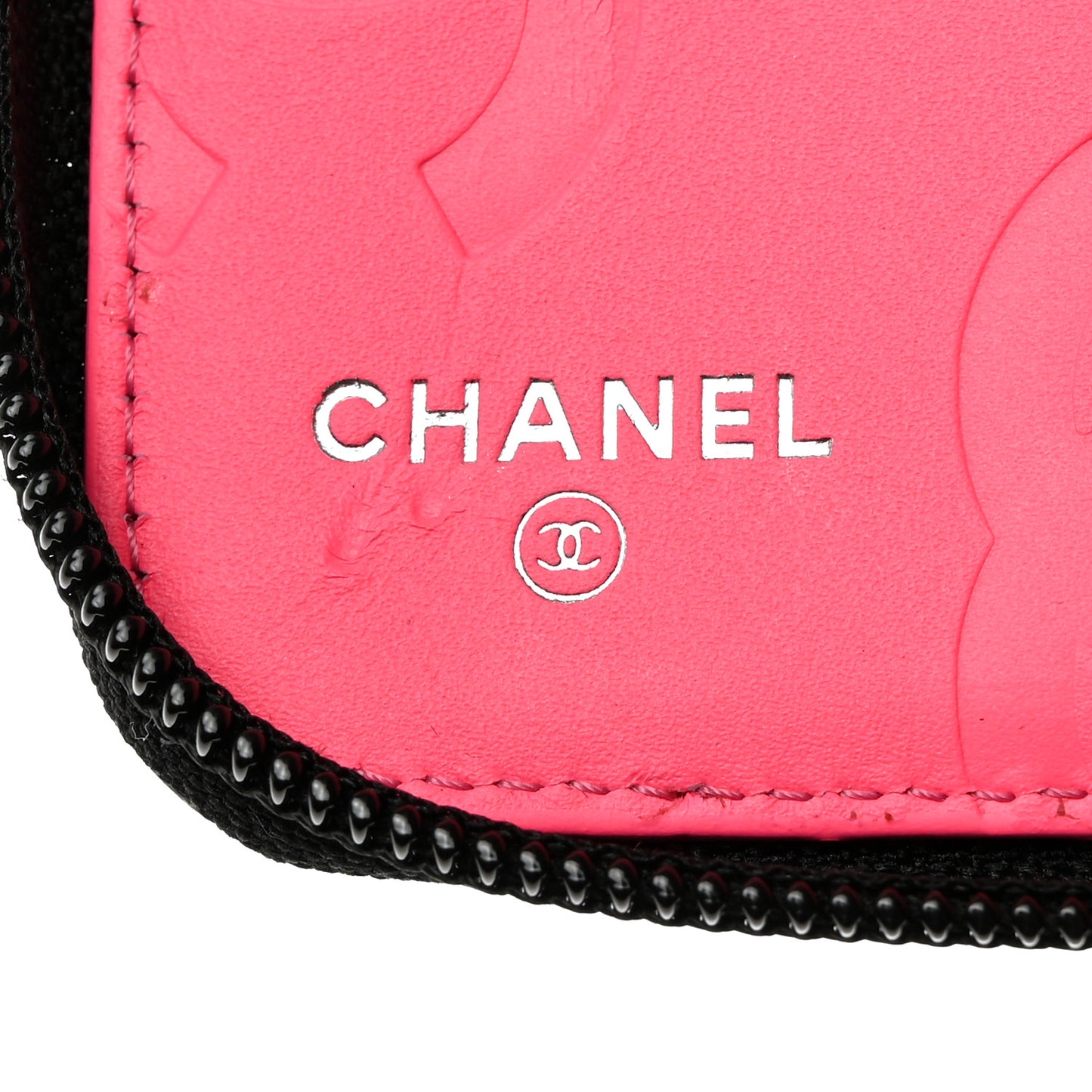 Calfskin Cambon Zip Around Organizer Wallet Black