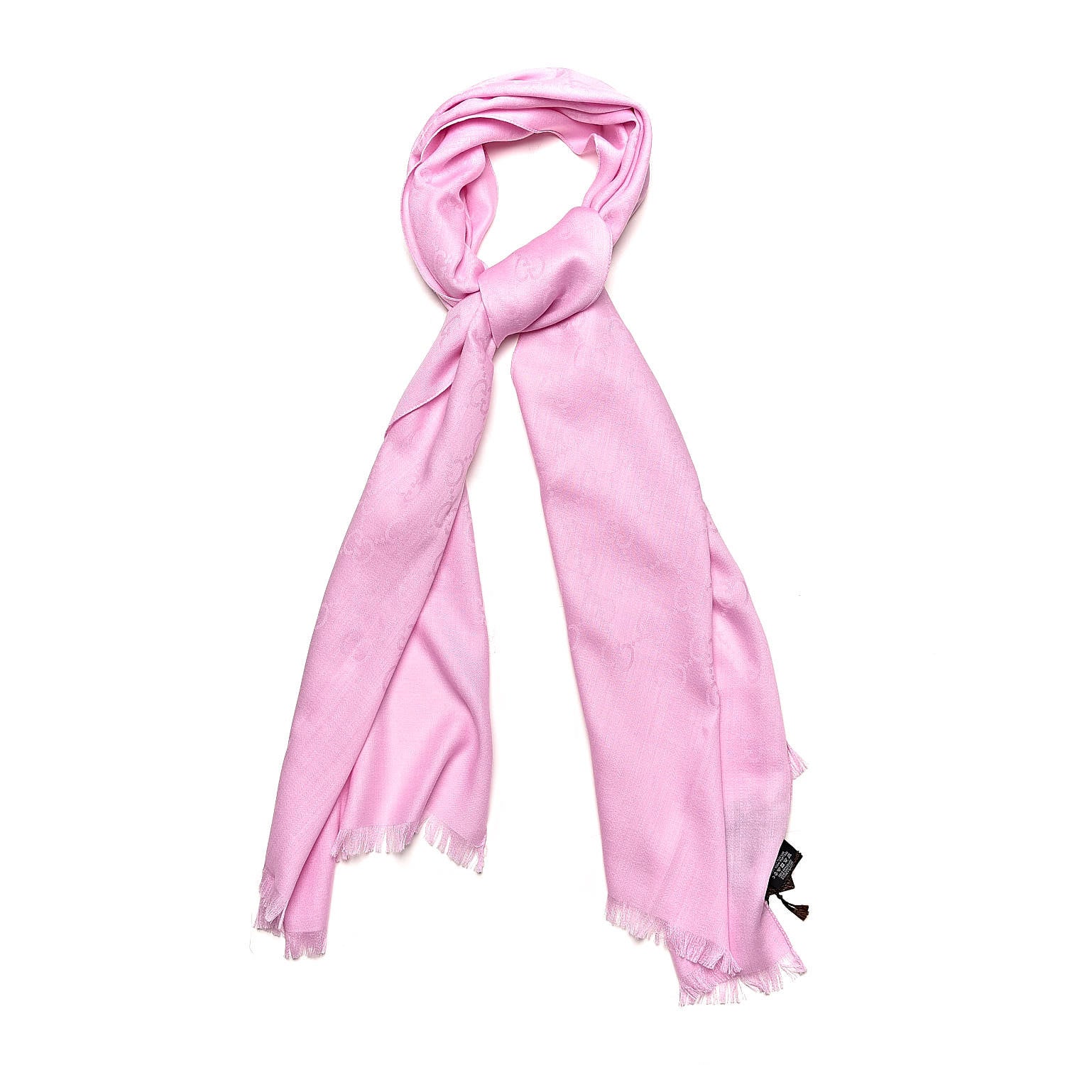 Gucci Wool Silk GG Monogram GGNat Scarf Rose 1 of 4