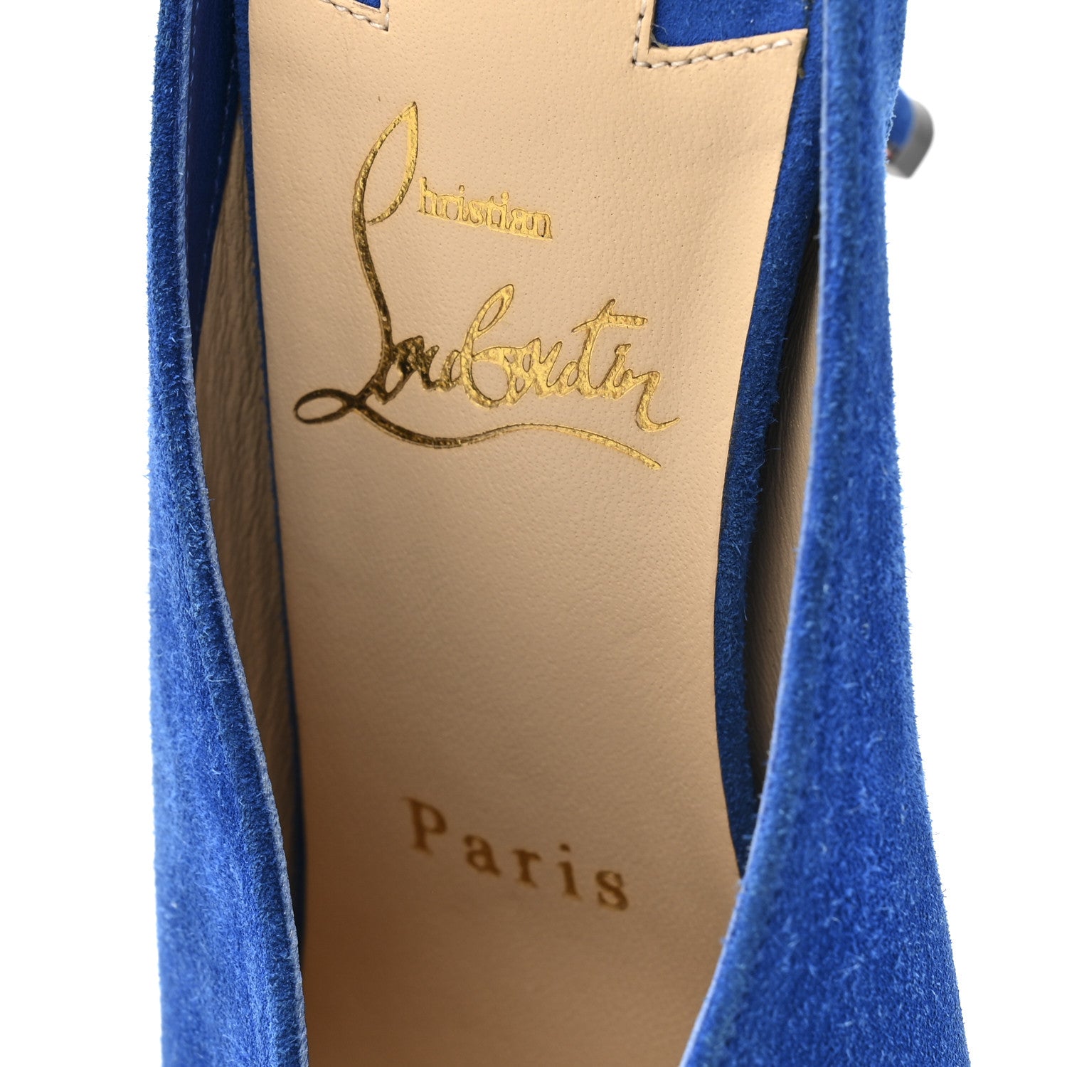 Christian Louboutin Veau Velours Quart 80 Mules 37 Cyclades 8 of 9