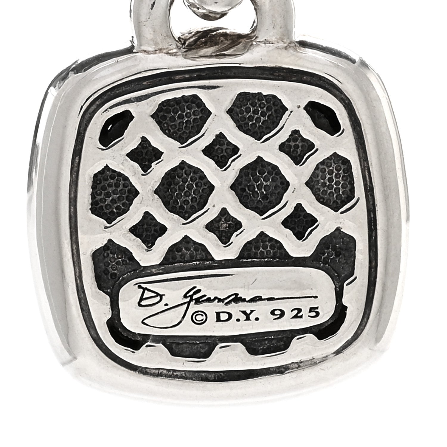 David Yurman Sterling Silver Diamond 11mm Albion Enhancer Pendant 3 of 3