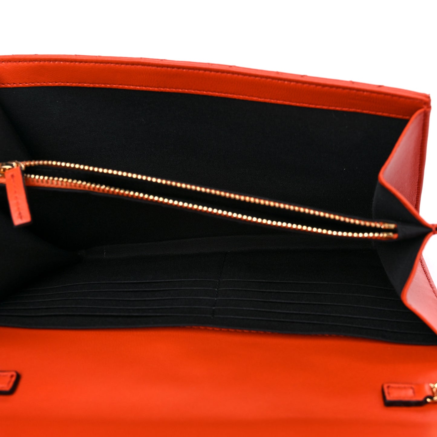 Lambskin Quilted Medusa Wallet On Chain Crossbody Dark Orange