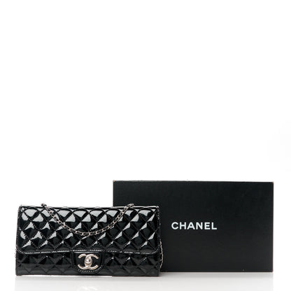 Chanel Patent Calfskin Quilted Flap Clutch With Chain Black 12 of 12