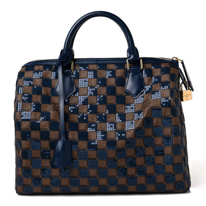 Louis Vuitton Damier Paillettes Speedy 30 Blue 1 of 9