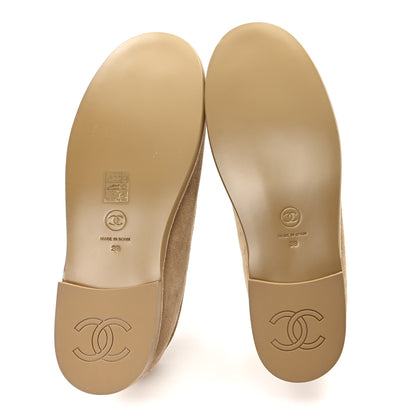 Chanel Suede Calfskin CC Loafers 39 Dark Beige 6 of 10