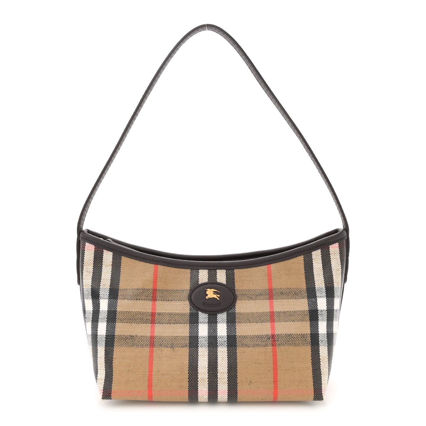 Coated Canvas Vintage Check Calfskin Mini Highlands Shoulder Bag Sand