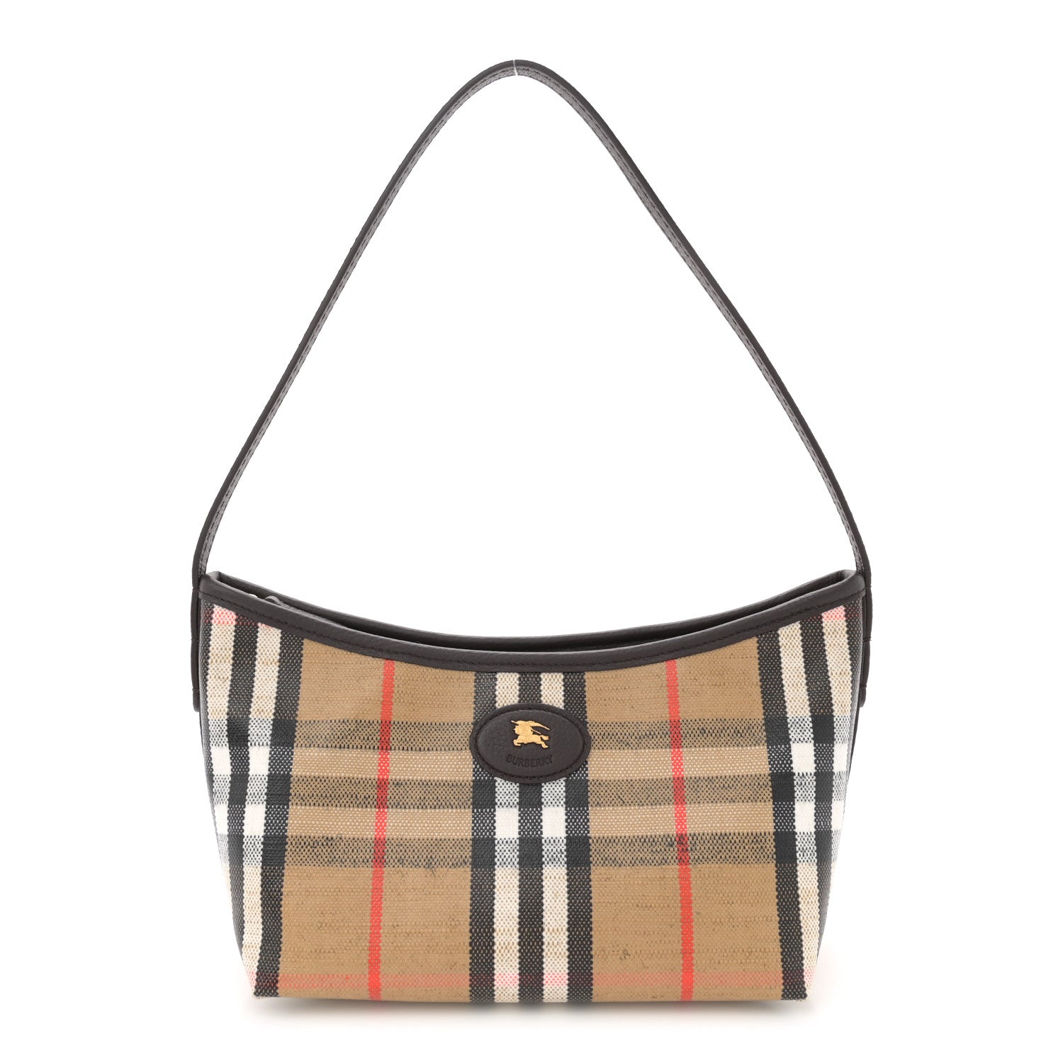 Burberry Coated Canvas Vintage Check Calfskin Mini Highlands Shoulder Bag Sand 1 of 12