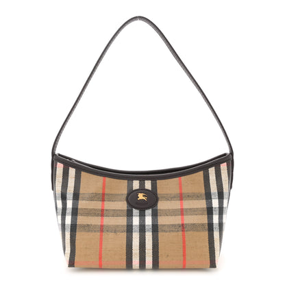 Burberry Coated Canvas Vintage Check Calfskin Mini Highlands Shoulder Bag Sand 1 of 12