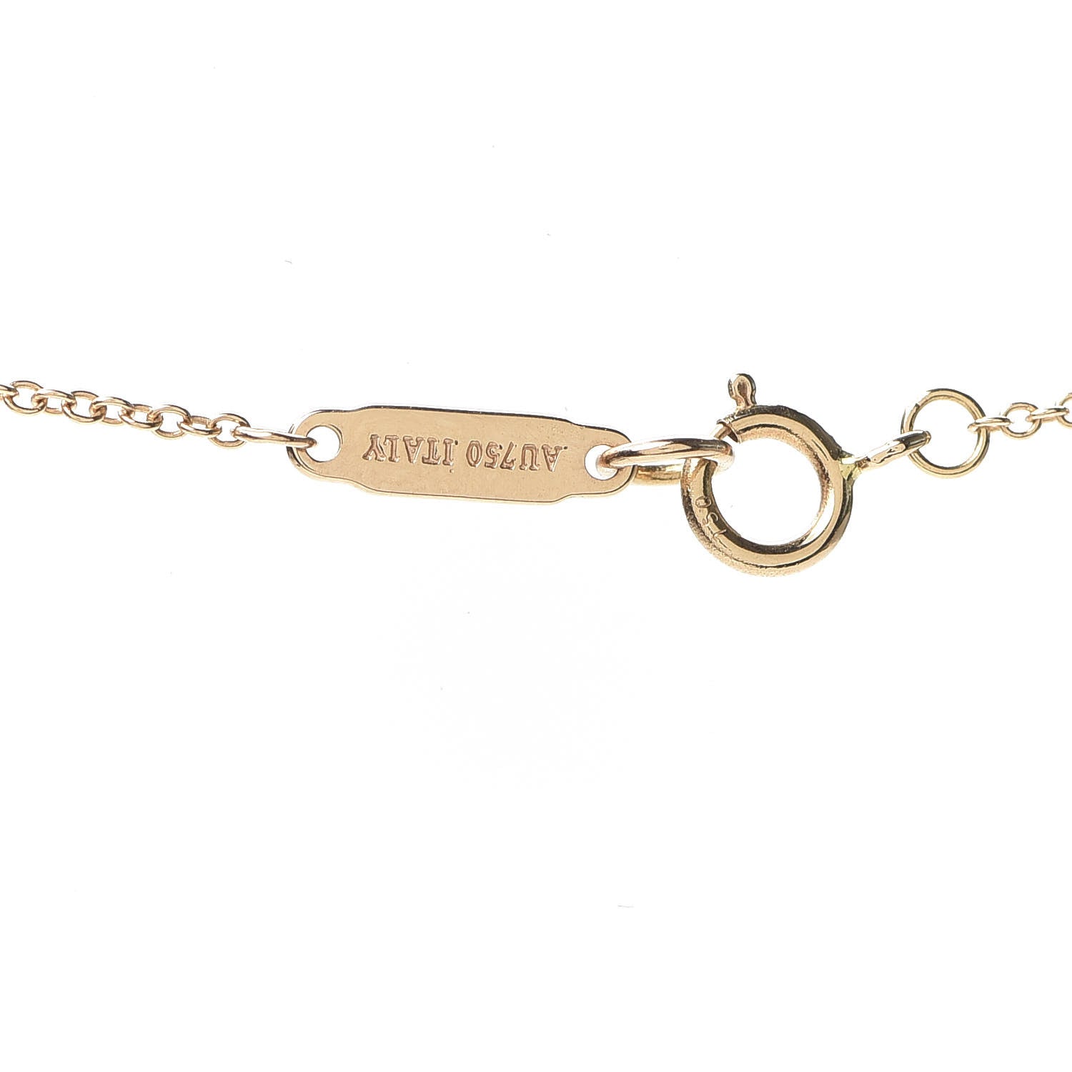 Tiffany 18K Rose Gold Diamond Fleur de Lis Key Bar Pendant Necklace 4 of 5