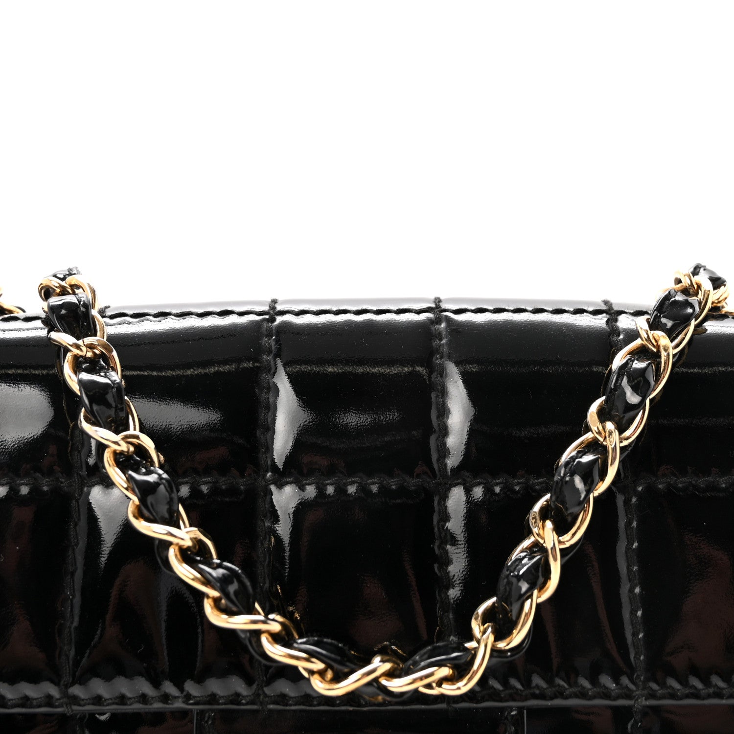 Chanel Patent Medium Chocolate Bar Flap Black 8 of 10