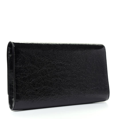 Saint Laurent Textured Patent Monogram Large Belle De Jour Clutch Black 3 of 6