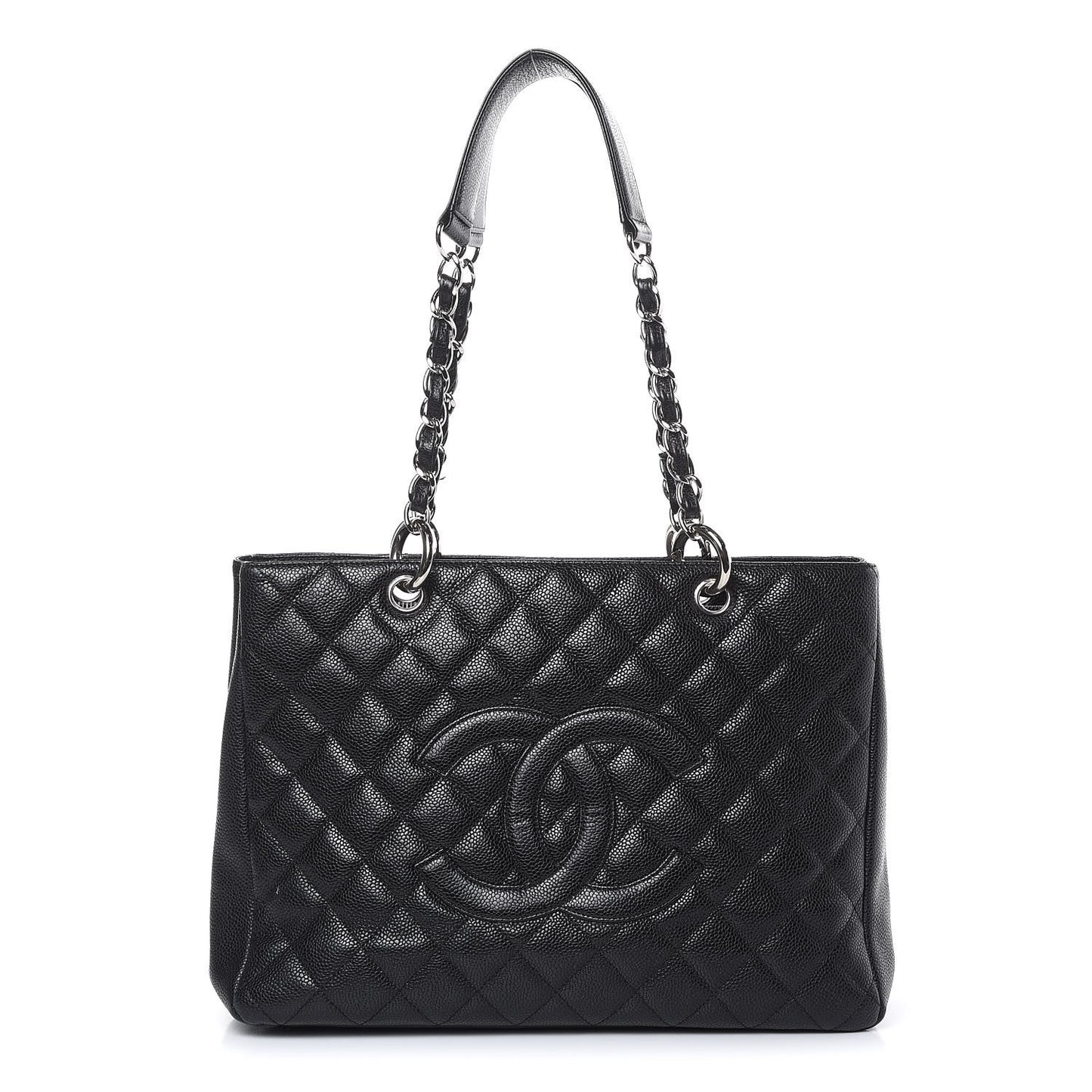 Caviar Quilted Grand Shopping Tote GST Black