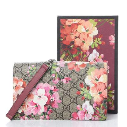 Gucci GG Supreme Monogram Blooms Chain Wallet Beige Multicolor Dry Rose 11 of 11