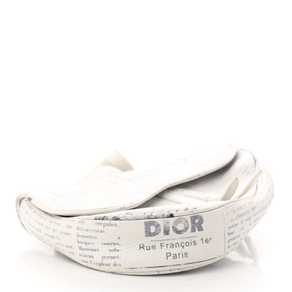 Christian Dior X DANIEL ARSHAM Grained Calfskin Newspaper Print Saddle Bag White 4 of 19