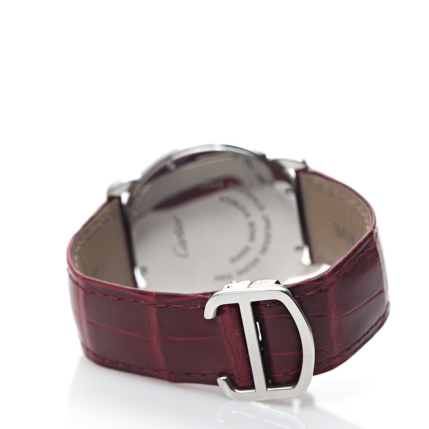 Cartier Stainless Steel Alligator 36mm Ronde Solo de Quartz Watch Red 3 of 7