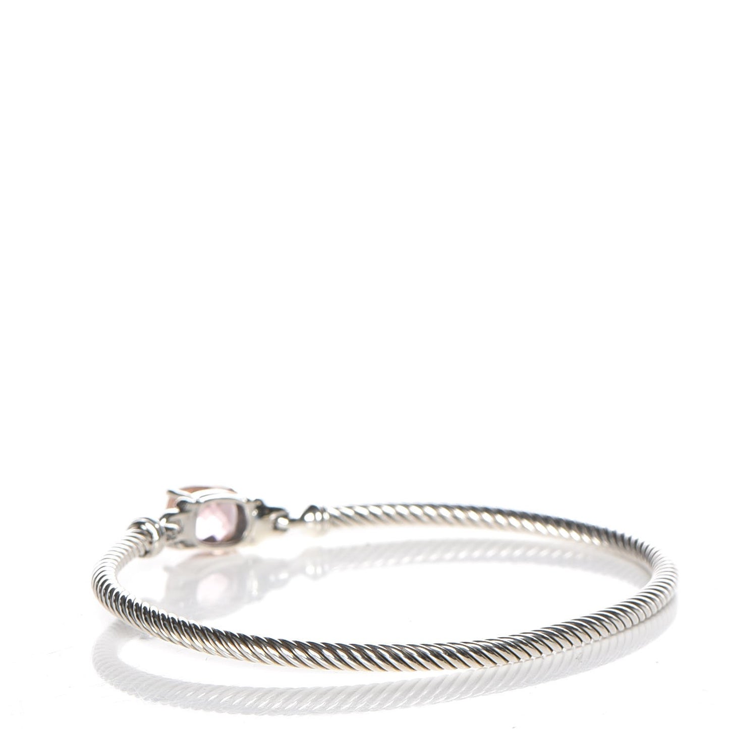Sterling Silver Diamond Morganite 3mm Petite Wheaton Bracelet