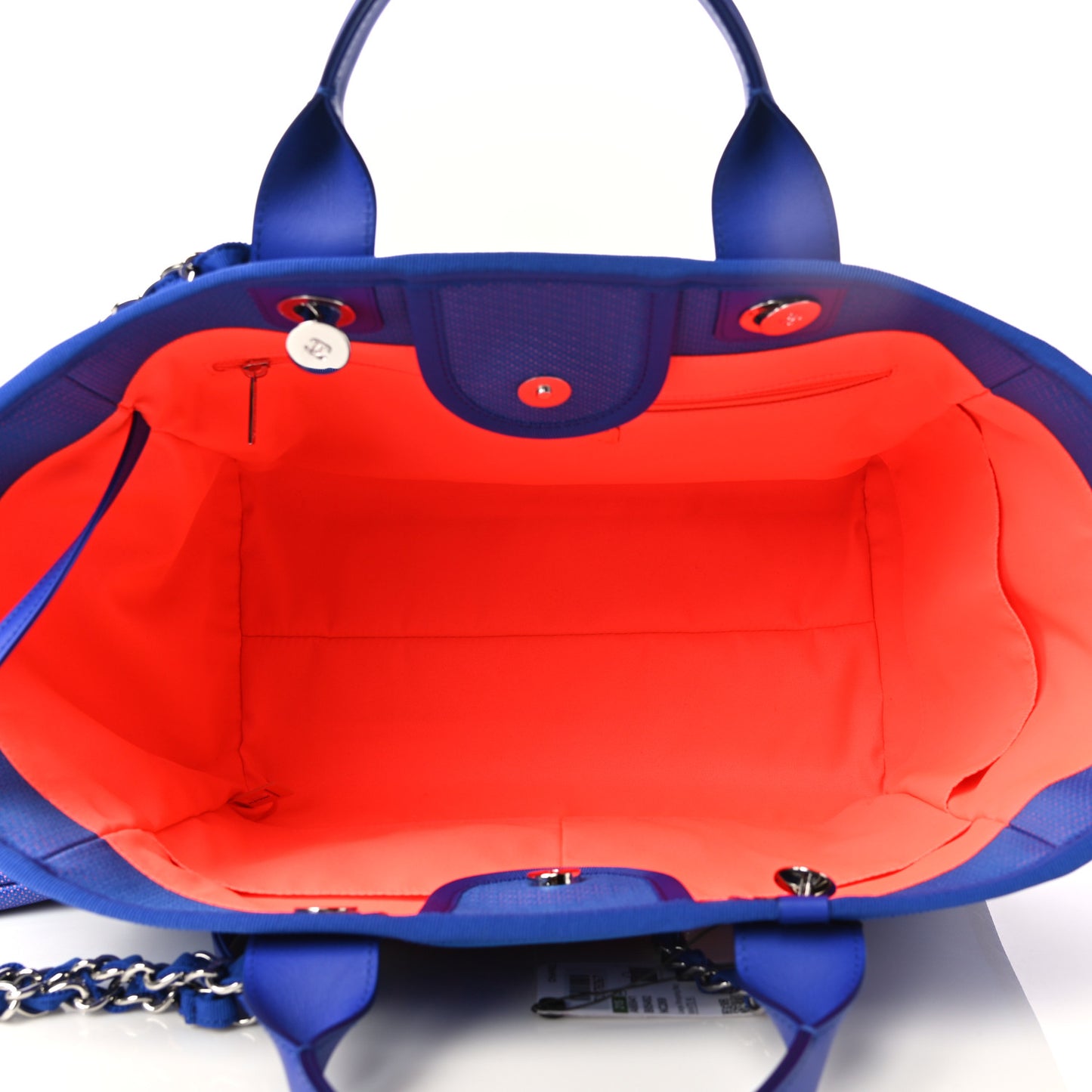 Mixed Fibers Medium Deauville Tote Blue Orange