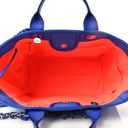 Chanel Mixed Fibers Medium Deauville Tote Blue Orange 5 of 10