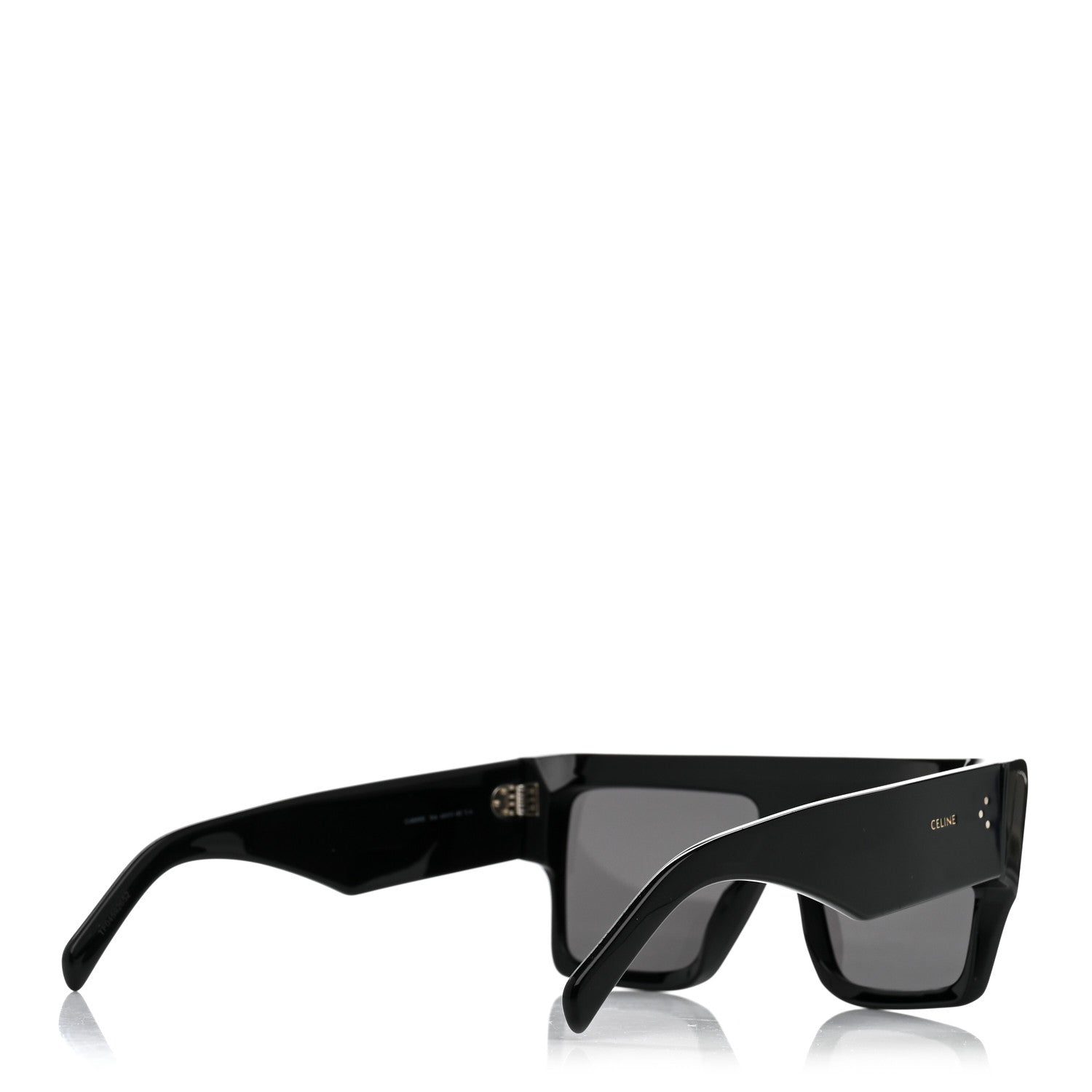 Celine Acetate Flat Top Rectangular Sunglasses CL400921 Black 4 of 8