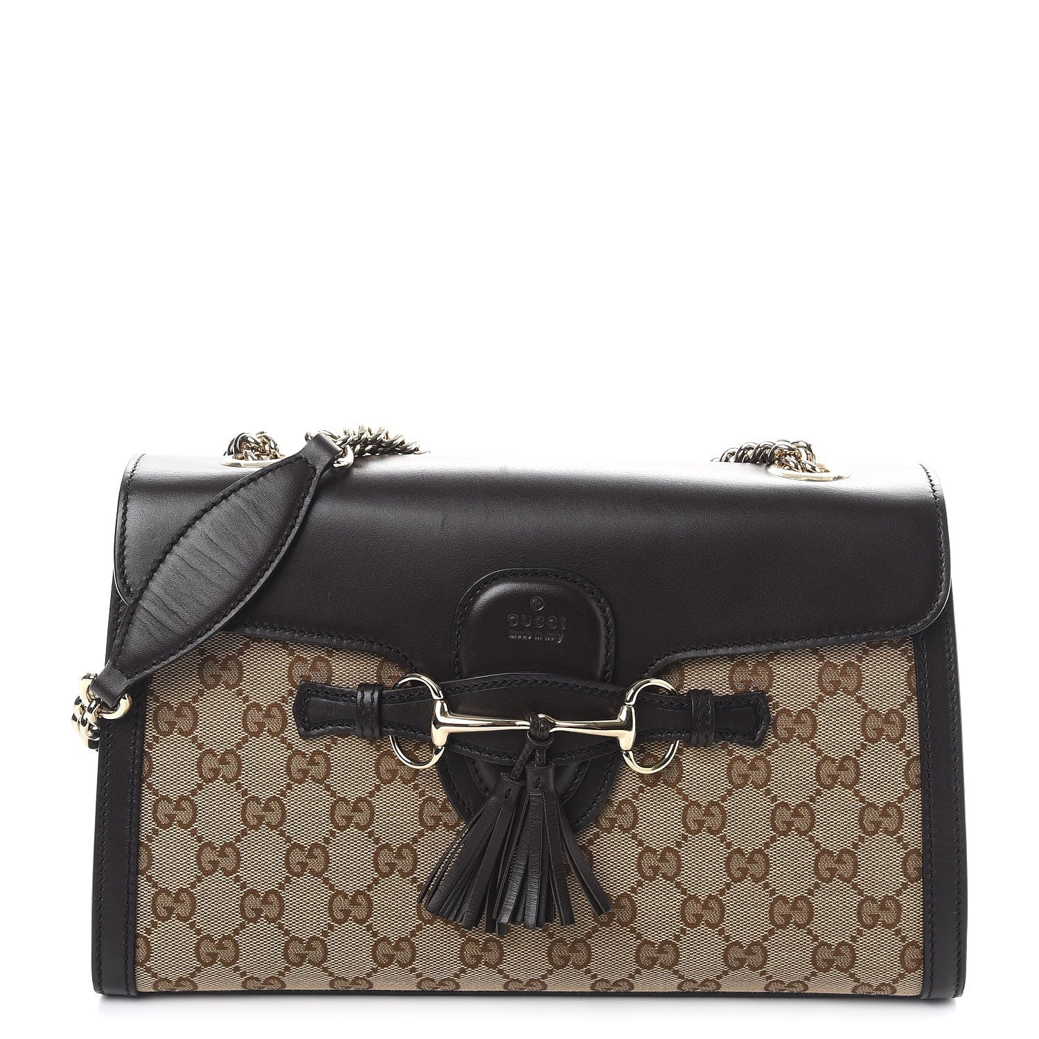 Gucci Monogram Medium Emily Chain Shoulder Bag Dark Brown 1 of 12