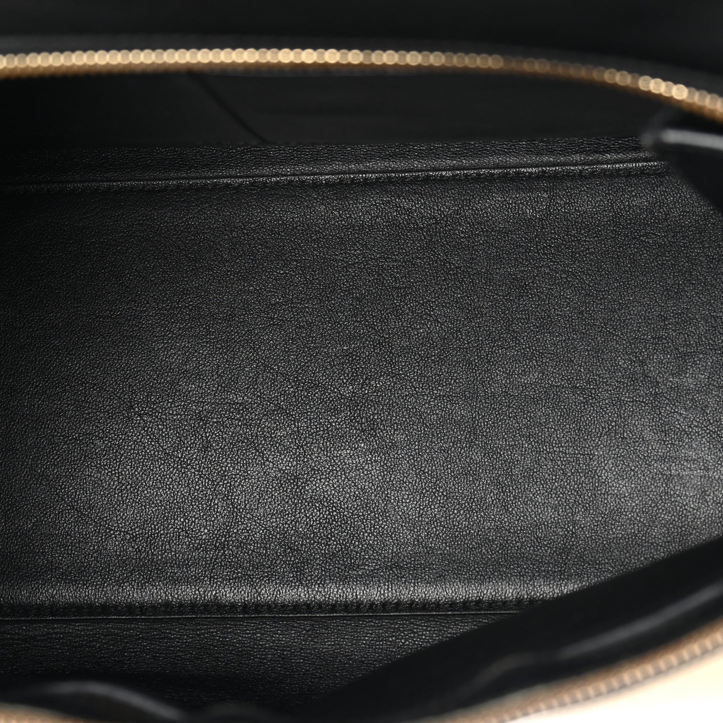 Smooth Calfskin Medium Bi-Color Edge Shoulder Bag Black Beige