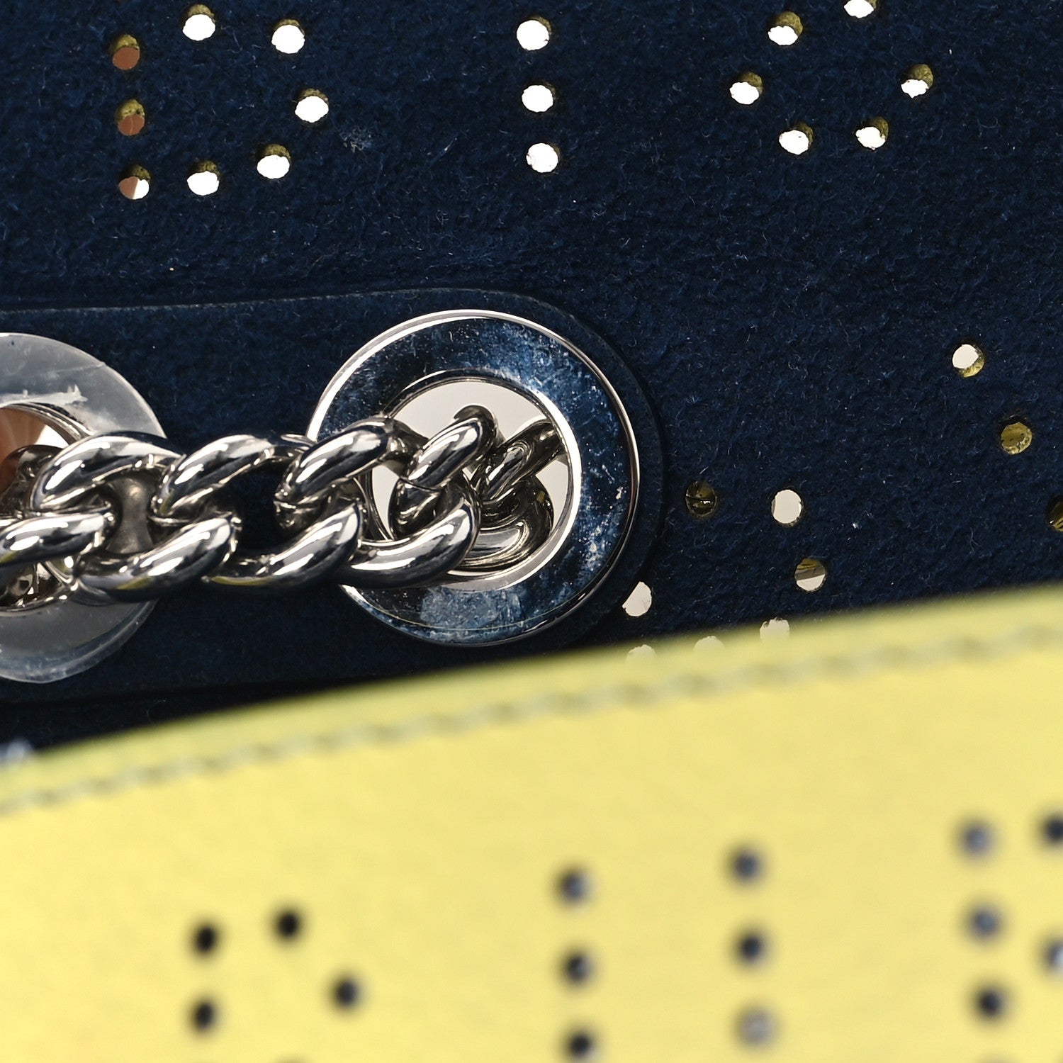 Chanel Calfskin Piercing Light Flap Bag  Yellow 13 of 13