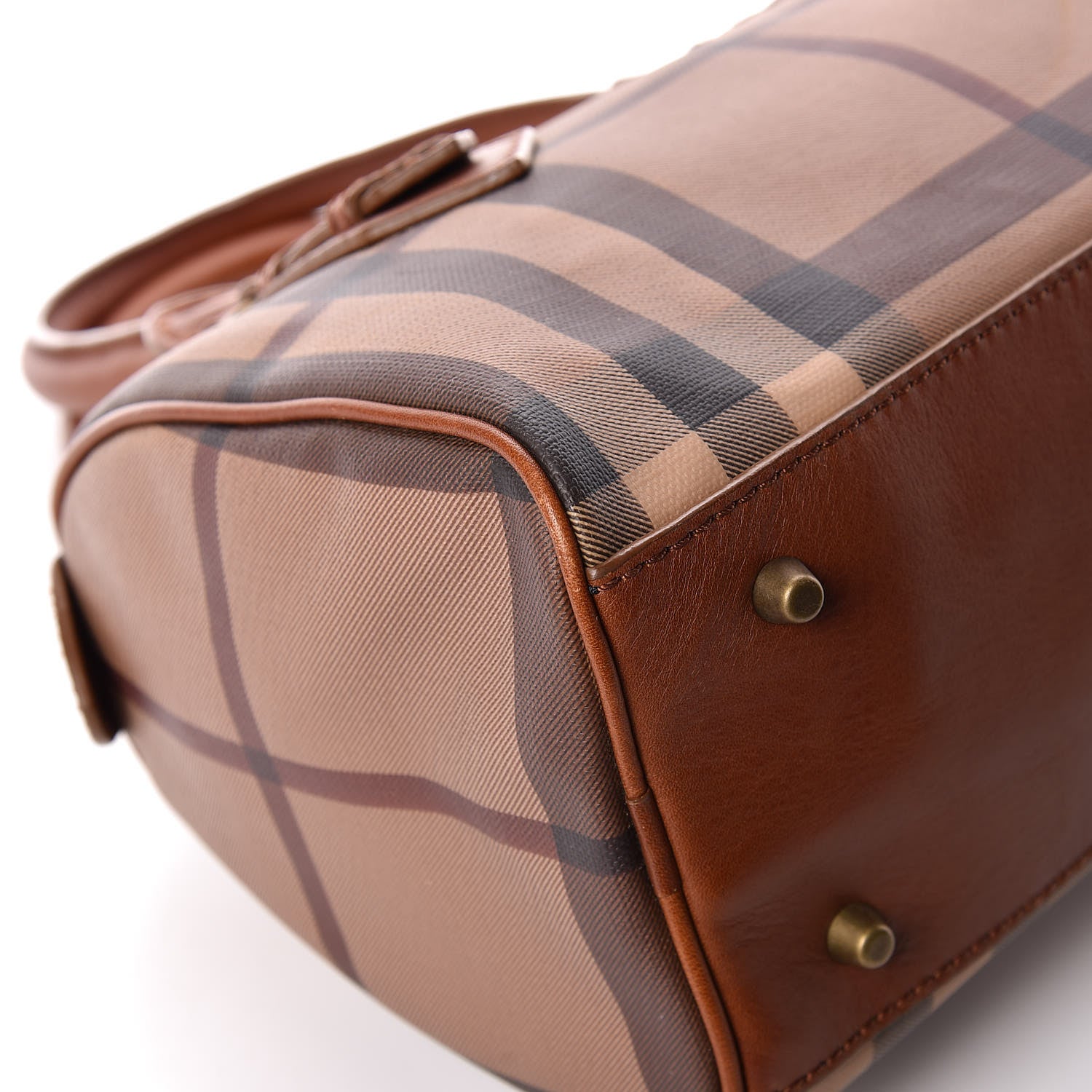 Burberry Smoked Check Small Chester Bowling Bag Brown 11 of 17
