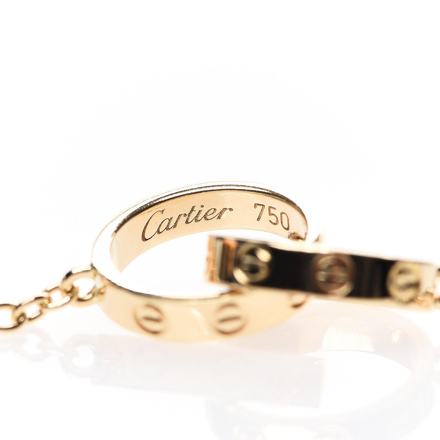 Cartier 18K Yellow Gold Interlocking LOVE Necklace 4 of 5