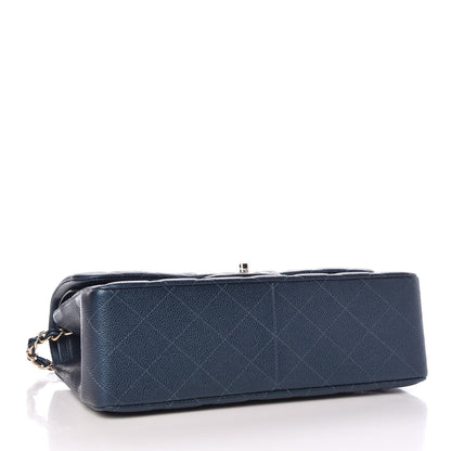 Chanel Iridescent Caviar Quilted Jumbo Double Flap Dark Blue 5 of 9