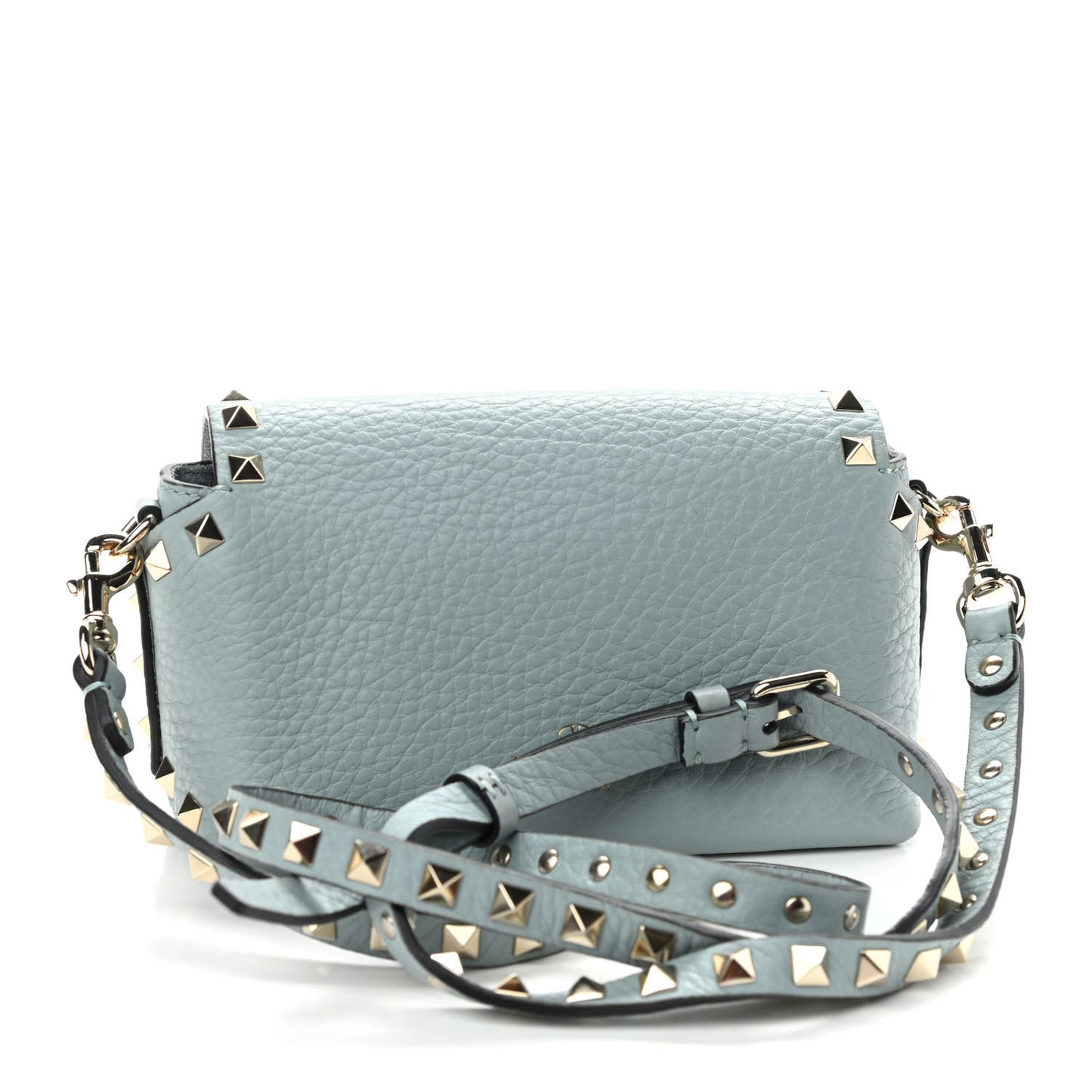 Pebbled Calfskin Mini Rockstud Crossbody Bag Nube