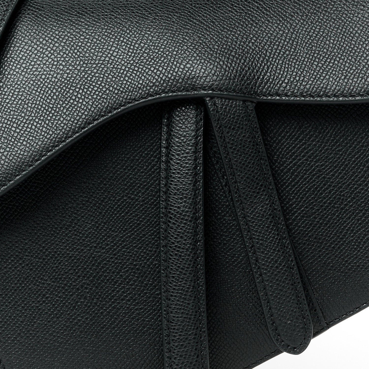 Christian Dior Grained Calfskin Saddle Bag With Strap Black 8 of 16