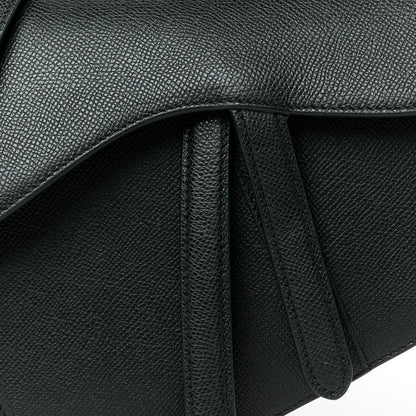 Christian Dior Grained Calfskin Saddle Bag With Strap Black 8 of 16