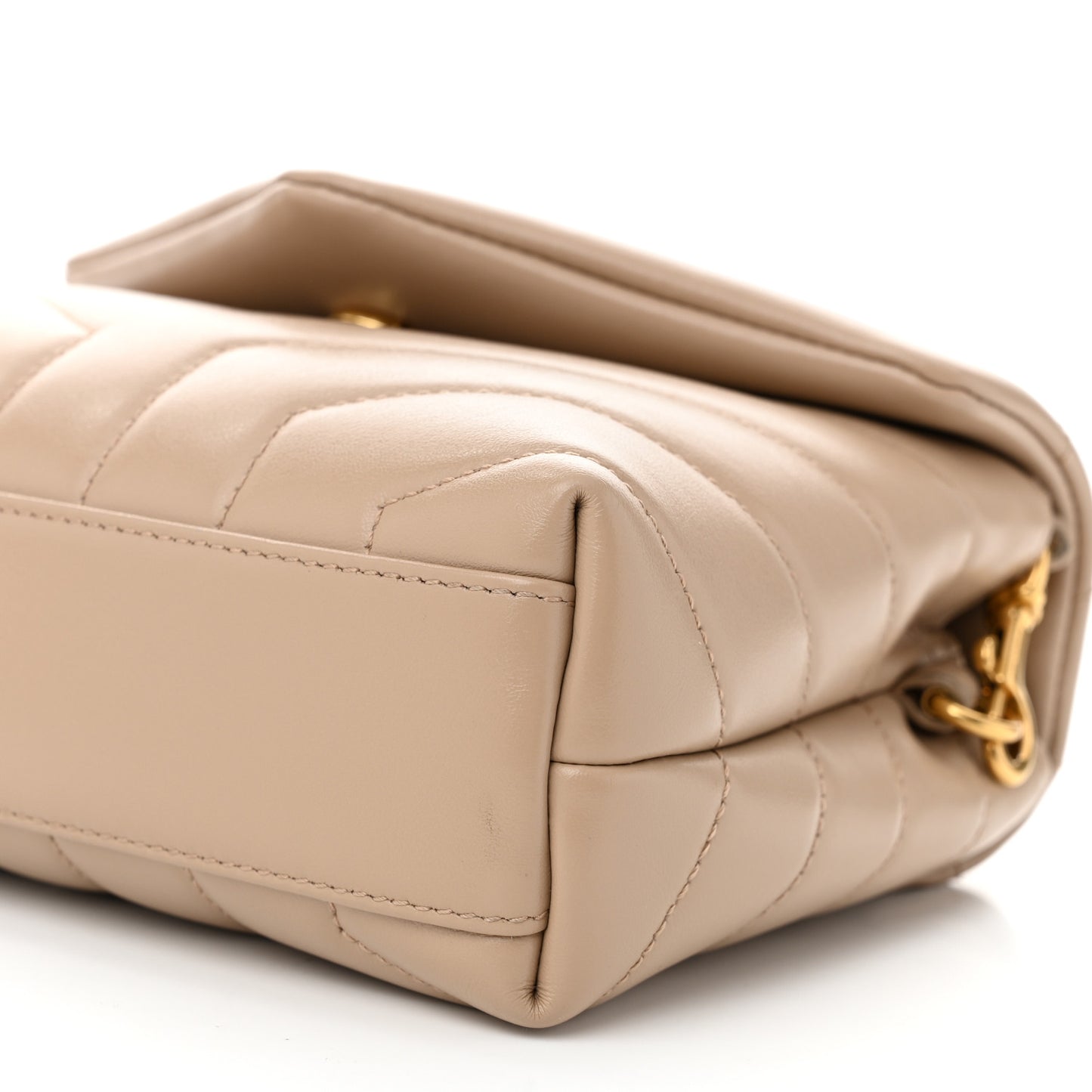 Calfskin Y Quilted Monogram Toy Loulou Crossbody Bag Dark Beige