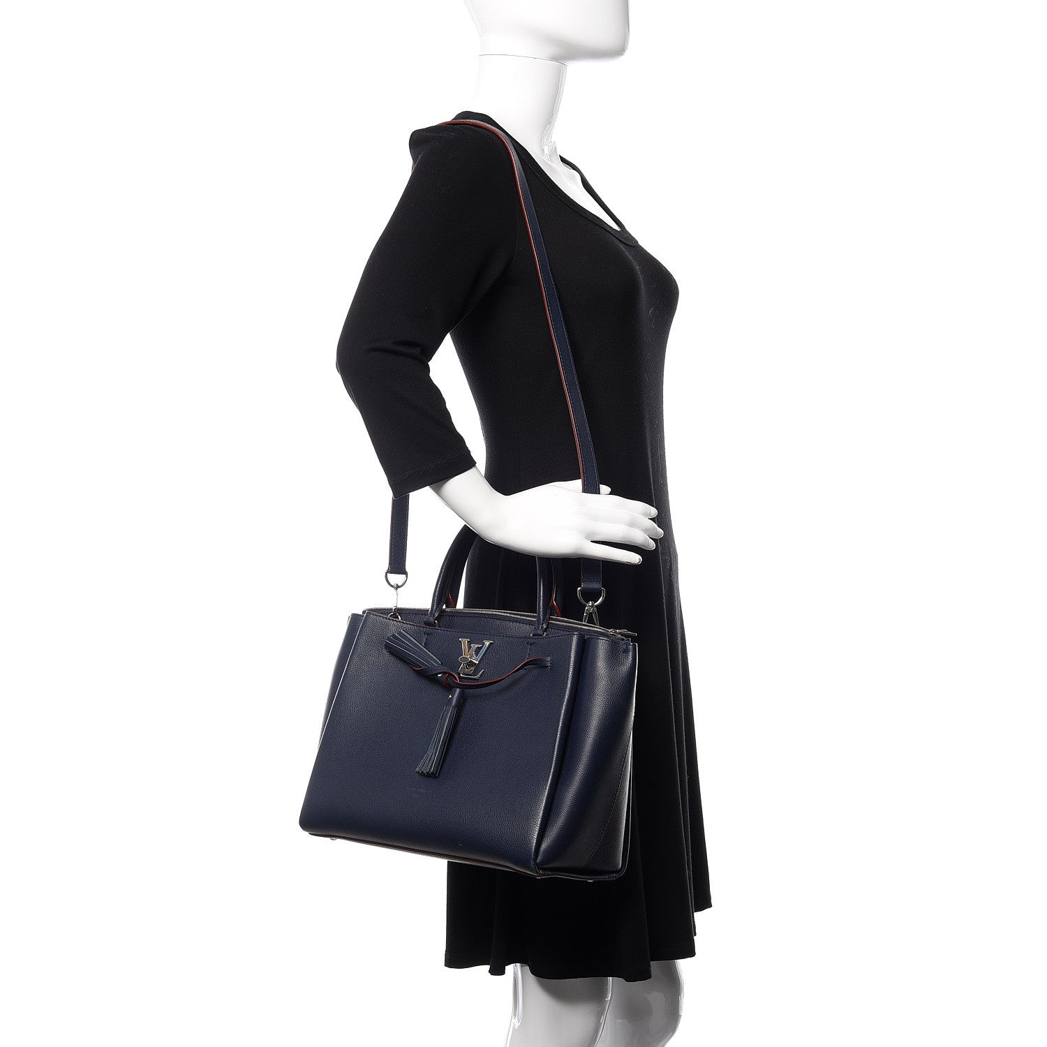 Louis Vuitton Calfskin Lockmeto Marine Rouge 2 of 15